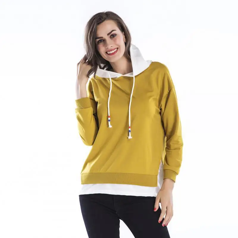 Hoodies Women 2018 Winter New Fashion Slim Stitching Hit