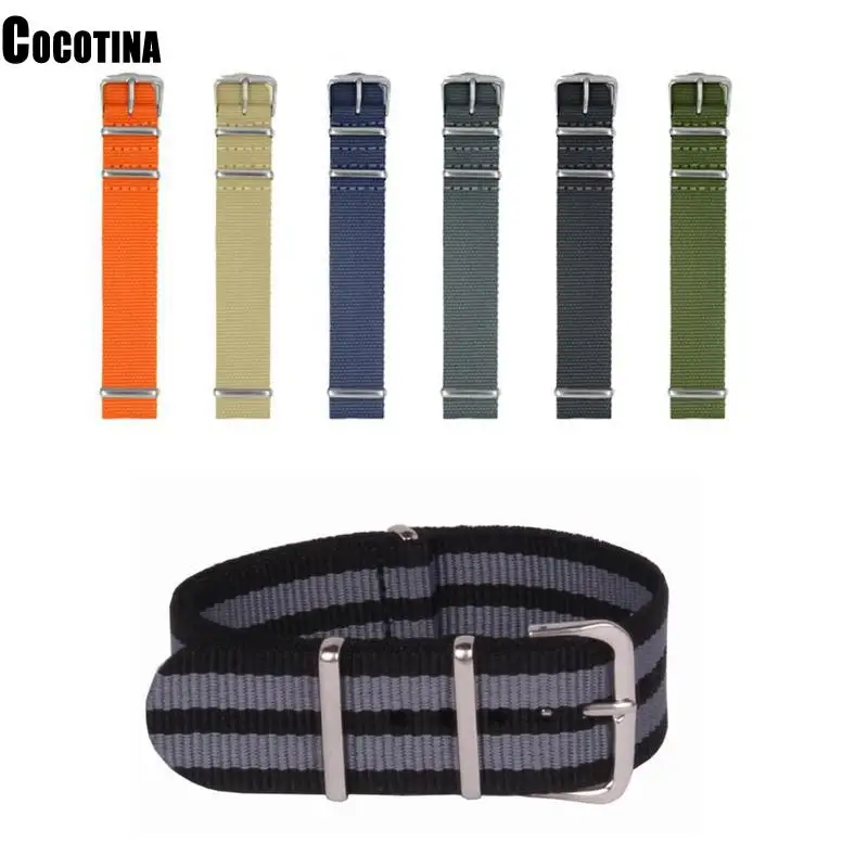 

New 18/20/22mm NATO Army Sports Nylon Fabric Watchbands Accessories Suitable