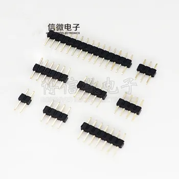 

100PCS 2.54MM single row pin / straight pin header / copper pin gold plated 1*2/3/4/5/6/7/8/10/12/20/40P