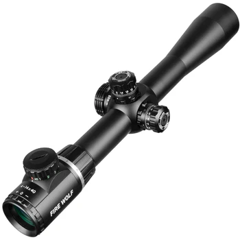 

FIRE WOLF Hunting Riflescope 4-14X40 Red Green Cross Round Line Tactics Scope Optical Sight Rifle Waterproof 500 Meters Sight