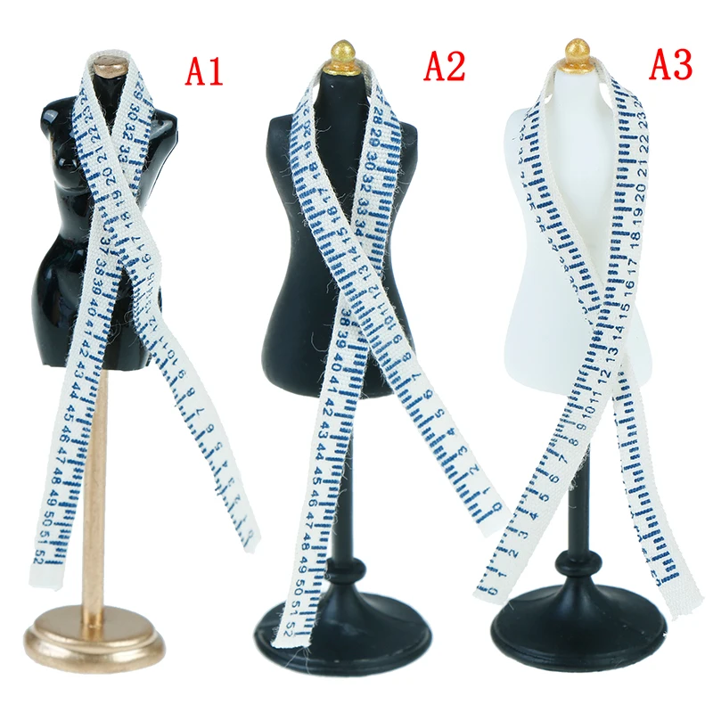 

1/12 Dollhouse Miniature Accessories Mini Resin Mannequin Ruler Set Simulation Dress Form Model Toys for Doll House Decoration