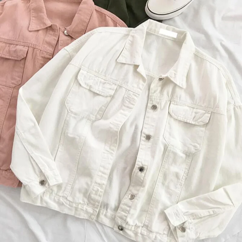 SEDUTMO Spring Denim Jacket Women Boyfriend Jean Coat Streetwear Harajuku Vintage Candy Jackets Autumn Casual Outerwear ED194