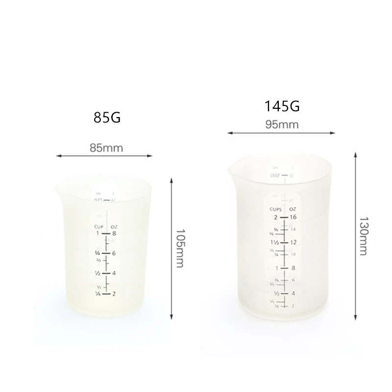 

250ml/500ml transparent measurements cup silicone measuring cup measuring tools BPA free measuring water cup