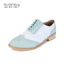 Модная брендовая обувь из натуральной кожи, женские броги, оксфорды на плоской подошве, круглый носок, ручная работа, женская повседневная обувь, большие размеры 33-46