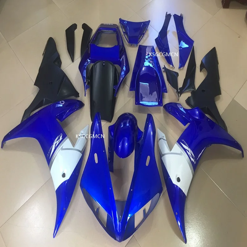 Горячая Распродажа, синий белый YZF1000 R1 02-03 комплект для Yamaha Yzf R1 2002 2003 гоночные мотоциклетные черные Обтекатели(литье под давлением