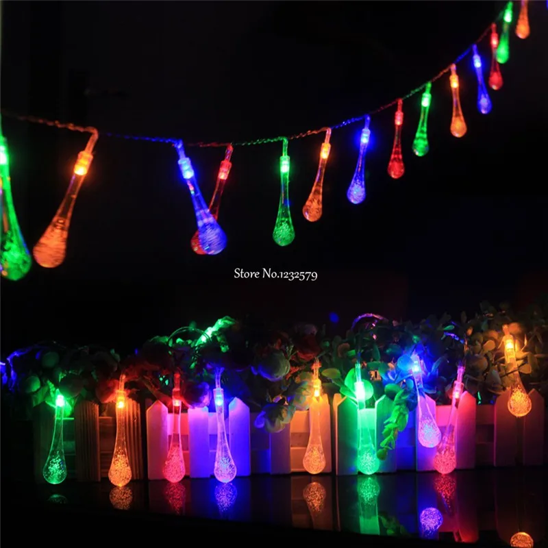 Waterproof Solar 20 LED Snowball Lights String Christmas Xmas Fairy String Lamp 