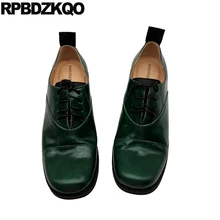 Винтажные женские туфли-оксфорды; Высококачественная женская обувь на шнуровке на заказ; модель года; Дизайнерская обувь из натуральной кожи с круглым носком; большие размеры 10; зеленая обувь на плоской подошве