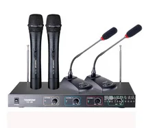 Takstar TC-4R беспроводной VHF микрофон системы 2 микрофон для конференц-связи+ 2 ручной микрофон для Конференции, лекции, активного отдыха