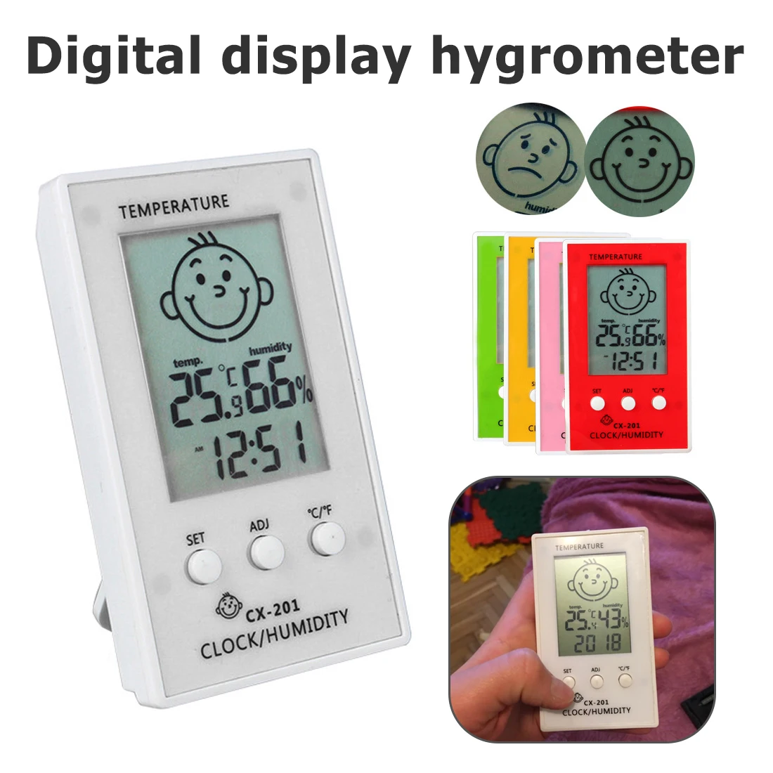 

Digital Thermometer hygrometer LCD Clock weather station Temperature Humidity Meter Indoor Outdoor