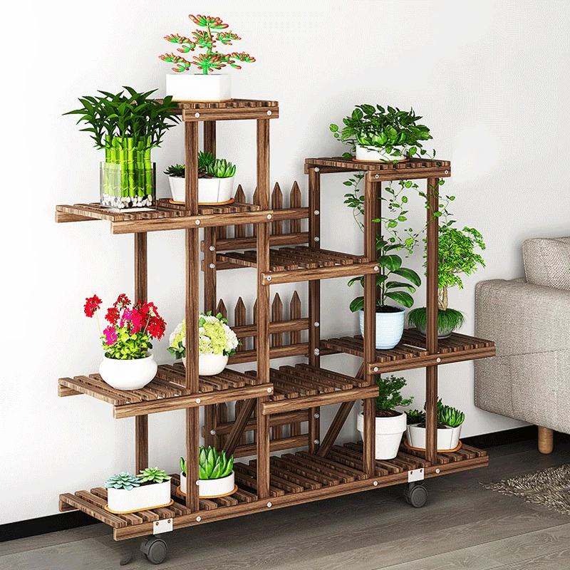 

Flower Rack Plant Stand Multi Wood Shelves Bonsai Display Shelf Indoor Outdoor Indoor Yard Garden Patio Balcony Flower Stands