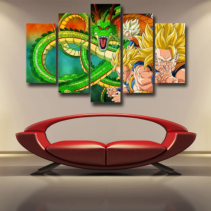 Аниме Dragon Ball домашнего декора для Гостиная HD печатный плакат 5 шт. Дракон