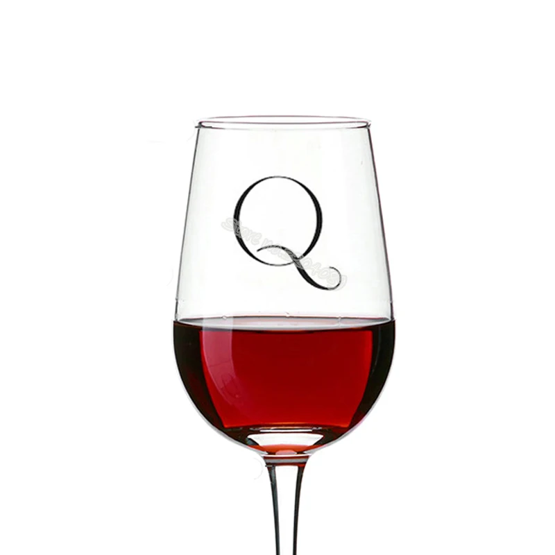 

Family Monogram Wine Glasses Sticker Elegant Riesling Style Font Letter Decal Custom name initials Single Monogram Sticker EB031