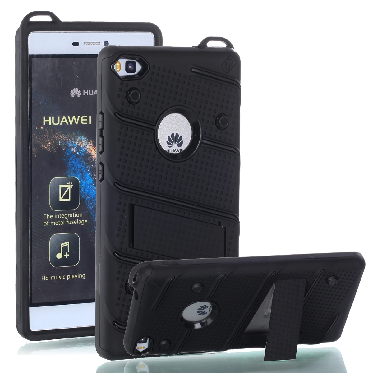 

fashion for Huawei p8 p 8 P8 gra-l09 l03 l13 L09 L03 ul00 L09 L13 Case PC+TPU soft silicone Luxury Phone intelligent Cover+Stent