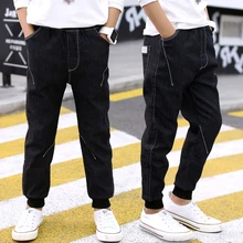 FYH/детская одежда; брюки для мальчиков; Детские повседневные джинсы для мальчиков; сезон весна-осень; джинсовые брюки для мальчиков-подростков; длинные джинсовые брюки