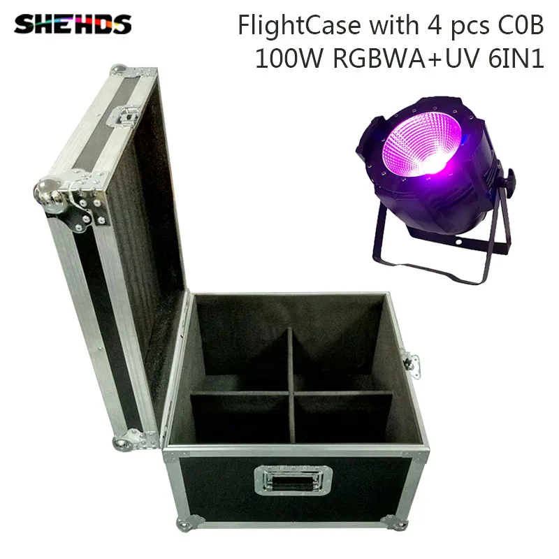 

FlightCase With 8pcs LED Par COB 100W 6in1 Stage Lighting RGBWAUV Blinder Light Strobe Flash Effect Light For DJ Theater Show