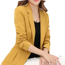 HanOrange 2018 корейский стиль осень женский костюм лацкан показать кожу костюм куртка Новый одной кнопки Повседневная куртка плюс размер XXXL XXXXL
