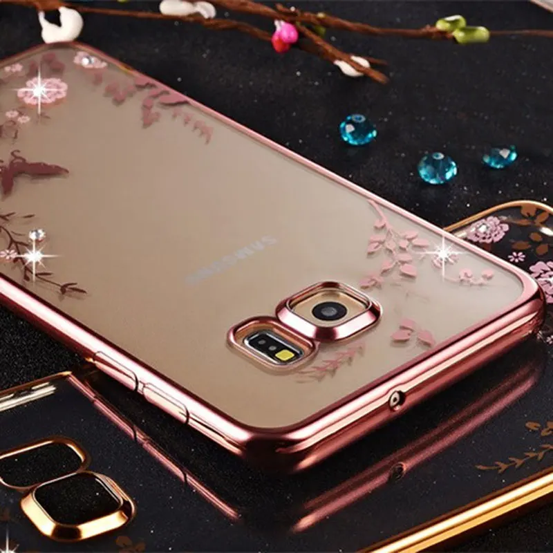 Мягкий чехол из ТПУ с цветочным рисунком для samsung Galaxy A3 A5 A6 A7 A8 plus A9 A8s Шикарный чехол для телефона Mujer Etui