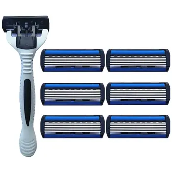

1 Machine +6 Blades Best Shaving for Men's Replaceable Razor Blades Manual Men's Facial Hair Remover Shavor Original 7pcs/set