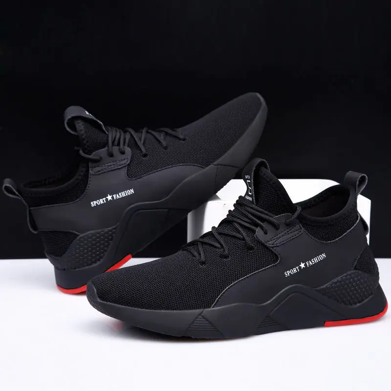 

Fashion Low Men Casual Shoes Spring Autumm Casual Lace Up Sneakers Shallow Solid Air Mesh Breathable Men's Vulcanize Shoes