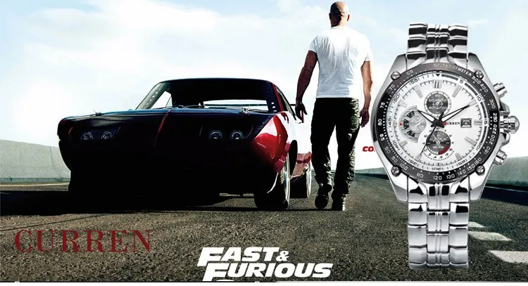 CURREN новые модные повседневные кварцевые часы мужские с большим циферблатом водонепроницаемые наручные часы с хронографом releather relojes 8083