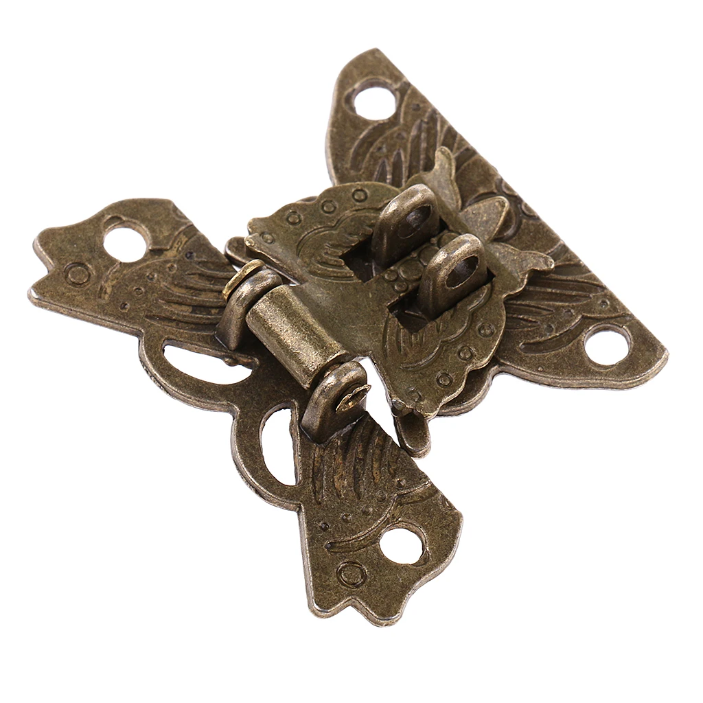 1pc Antique Butterfly Latch Hasp for Wooden Jewellery Box Cabinet Decoration