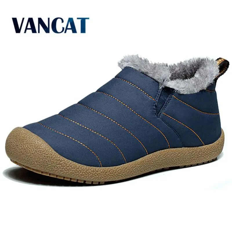 

Men Boots Waterproof Winter Men's shoes Size 38-46 Warm Plush Snow Boots Non-slip Rain boots Casual Ankle Boots Men Booties