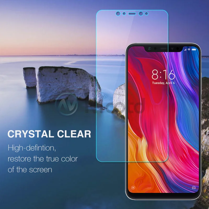 Закаленное стекло Nicotd для Xiaomi Mi 8 Lite защита экрана 9H 2.5D Защитное телефона Mi8