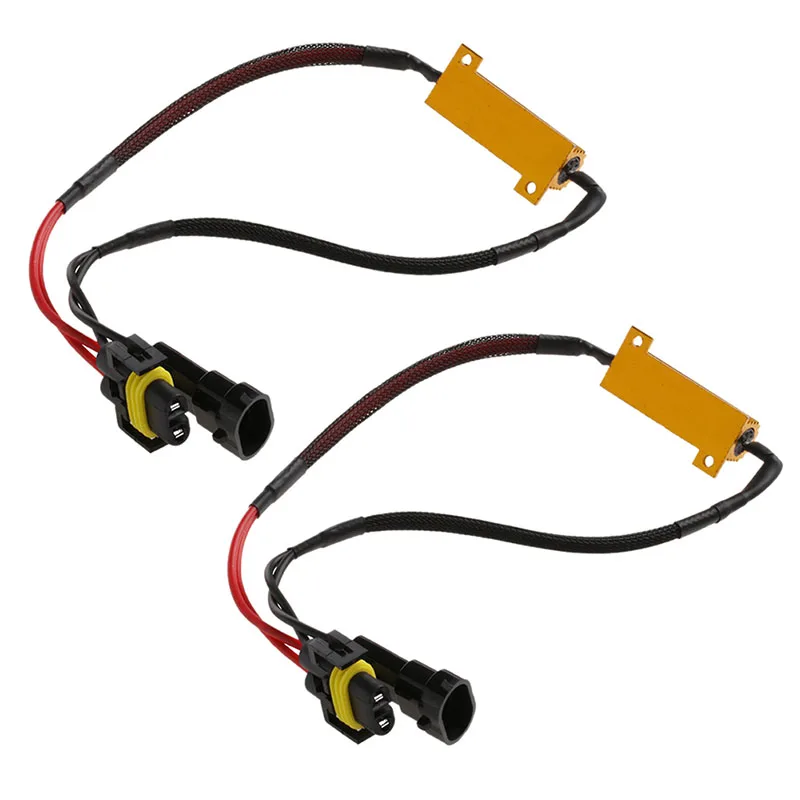 H8 H11 Light Canbus Load Resistor Flicker Can-bus Bypass Wiring Harness Decoder Warning Canceler Harness Car Electronics