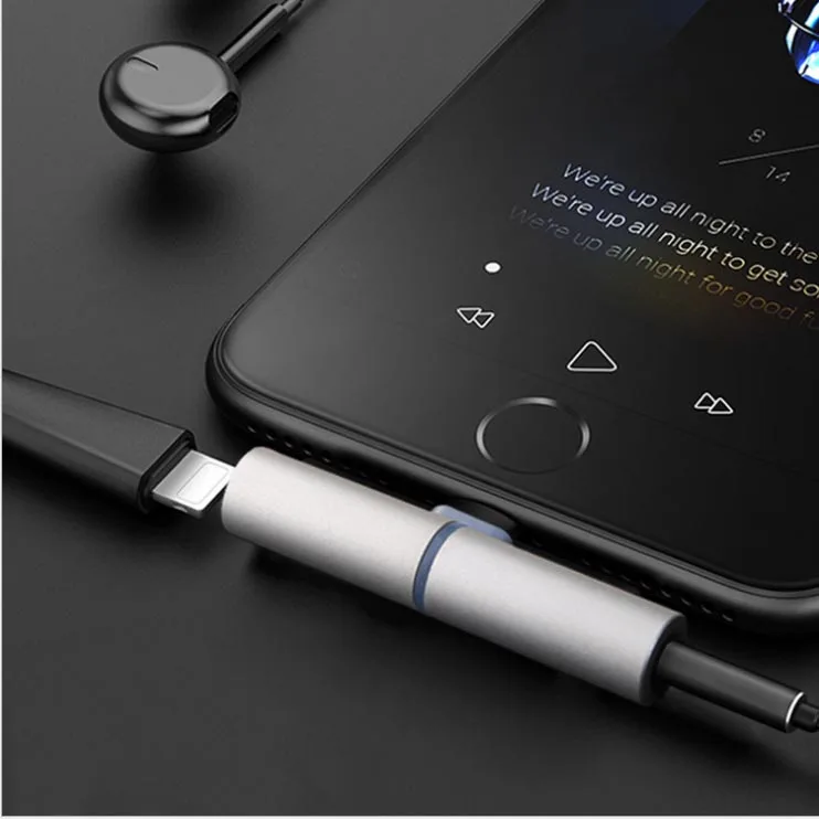 High Quality for Lightning to 3 5mm Jack 2in1 Charging Audio Adapter Earphone Headphone Cable Audio Converter for Apple iPhone 7