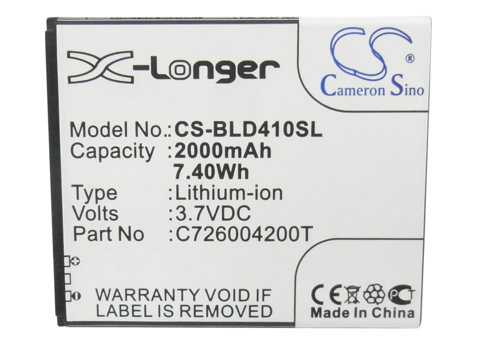 Аккумулятор Cameron Sino 2000mAh C726004200T для BLU D410 D410a D410i D412L D412u Dash 5 0|2000mah battery|cameron sinobattery 2000mah