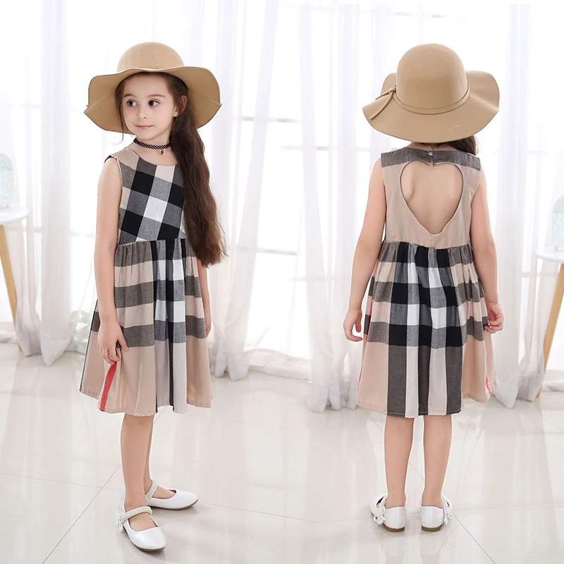 

Summer 2019 Girls Dress New Style Casual Gingham Princess Dress Cotton Children Clothing Kids Dress For Girls Clothes Vestidos