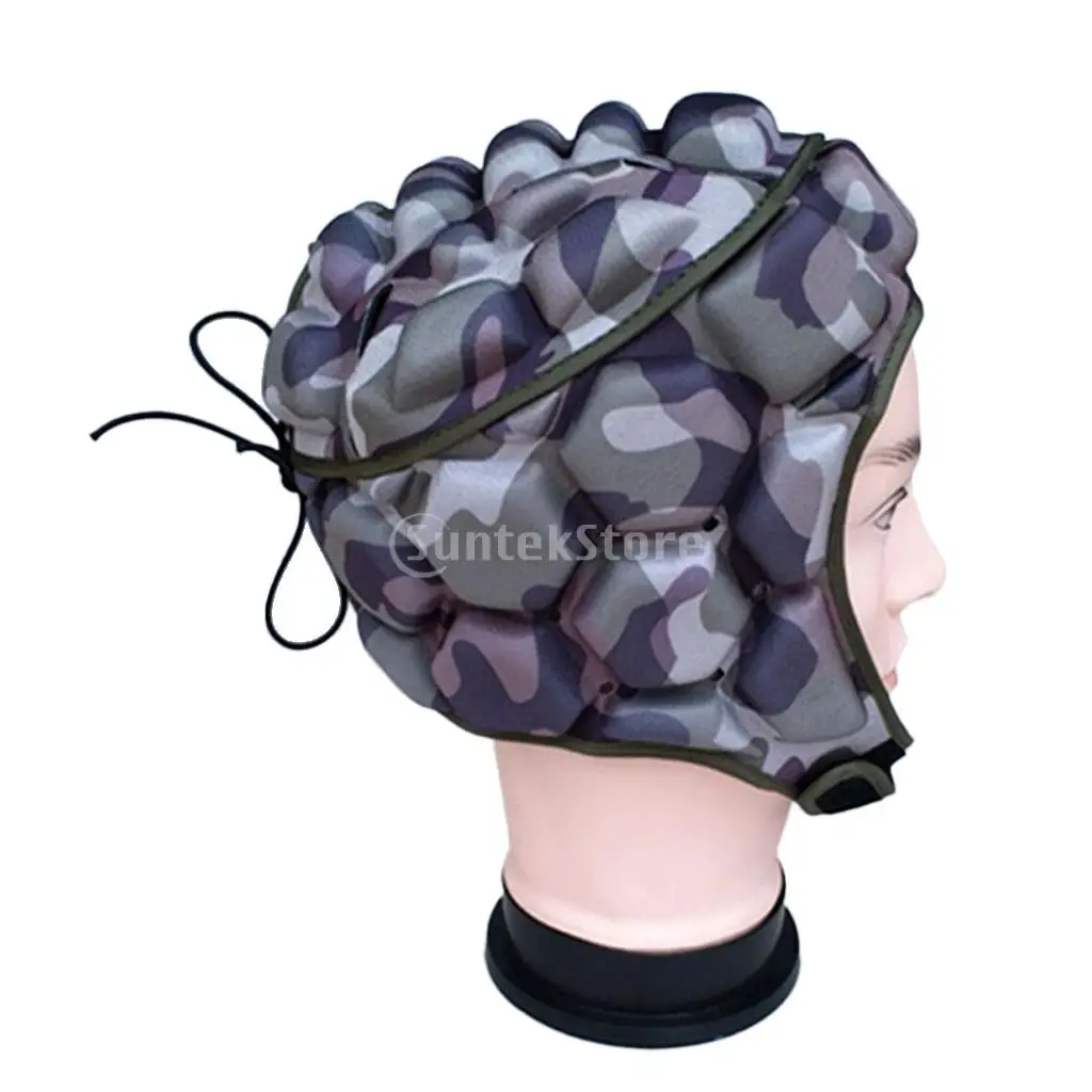 Adult Men's Professional Adjustable EVA Padded Soccer Football Helmet Rugby Goalkeeper Head Guard Protector Hat Gear Equipment