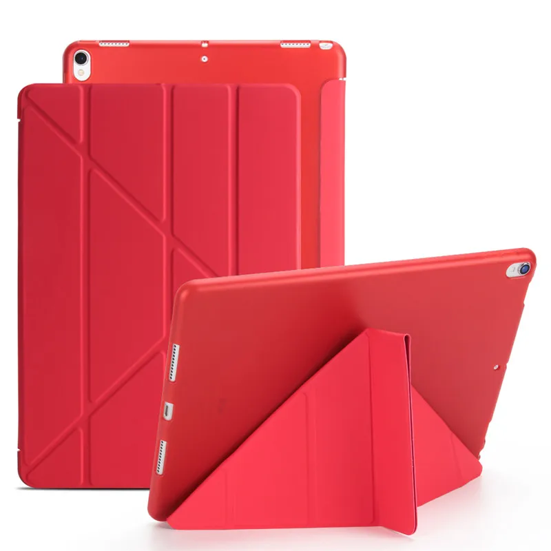 Для Ipad Pro 10,5 чехол A1701 A1709 Трансформеры тонкий PU кожа+ Силиконовый мягкий чехол для Ipad air 3 10,5 дюймов Чехол - Цвет: red