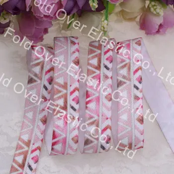 

5/8''printed fold over elastic fashion headband 100yards/lot, , Free shipping