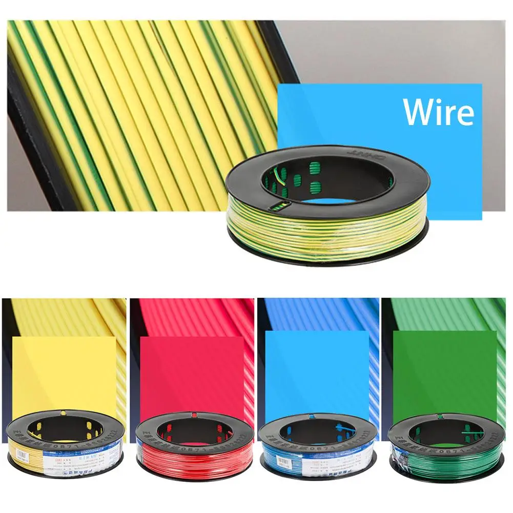 

100M Wire Flexible Insulation Strand Single Core Hard Copper Wire BV1.5 Household High Temperature Resistant Lighting Wire