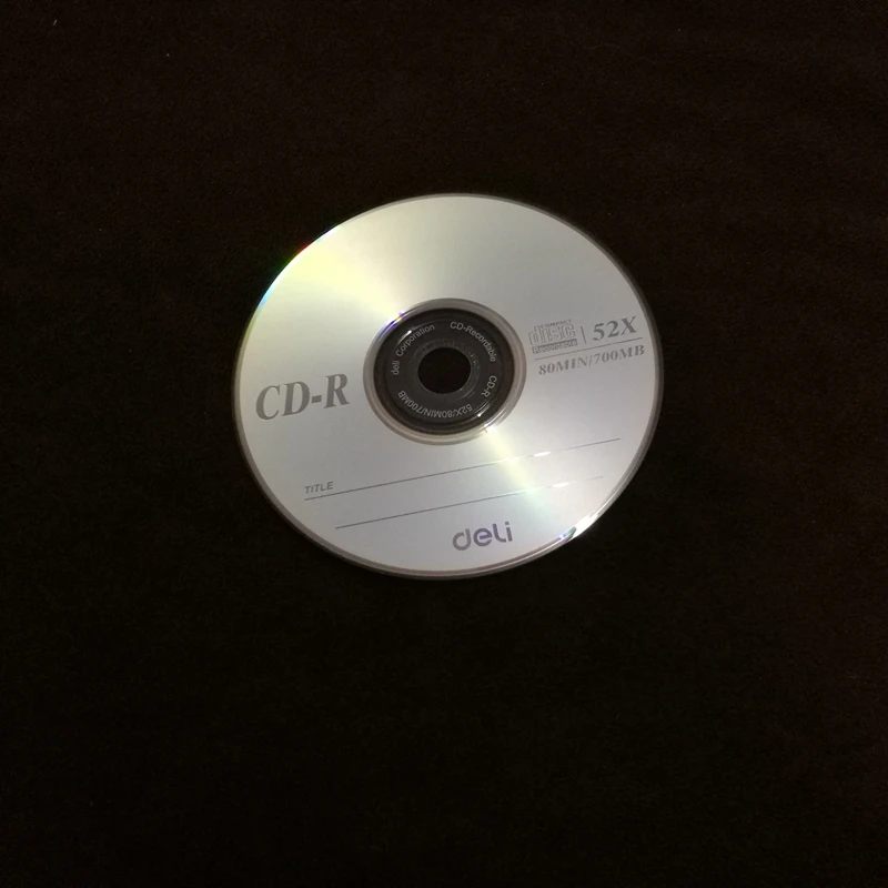 Deli 3725 CD-R blank cd r discs Blank Discs Recordable Compact Disc 700MB/80min/52x CD-R BLANK Discs Single Piece 1PCS