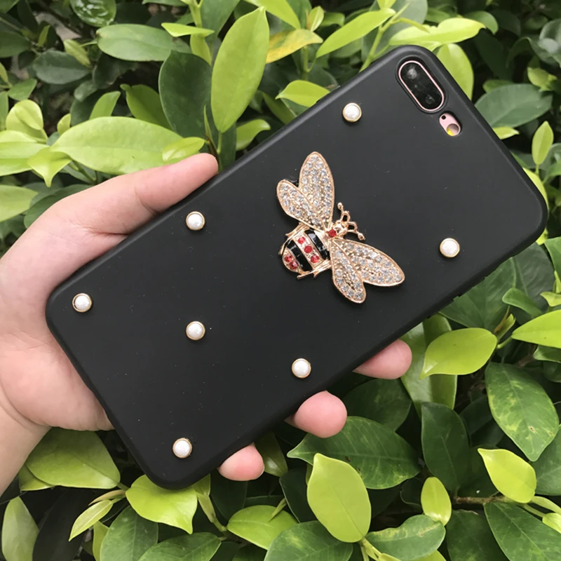 Aoweziic Honeybee soft silicone For iphone XS MAX XS XR 6s 7plus mobile phone shell X set to prevent 8Plus female diamond drill