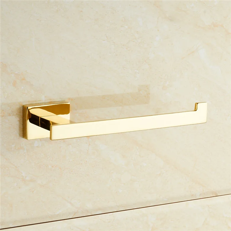 Золотой держатель для туалетной бумаги квадратная база простые аксессуары для ванной комнаты настенный - Цвет: gold