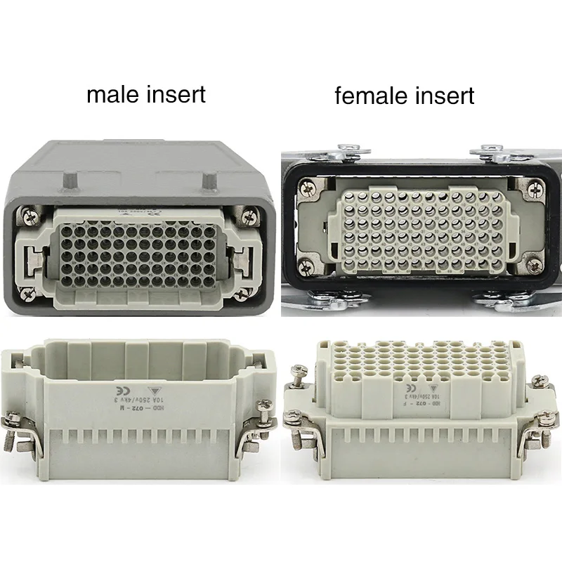  Conector de alta resistencia 72-core rectangular prensado en frío hdc-hdd-072 aviación enchufe indu