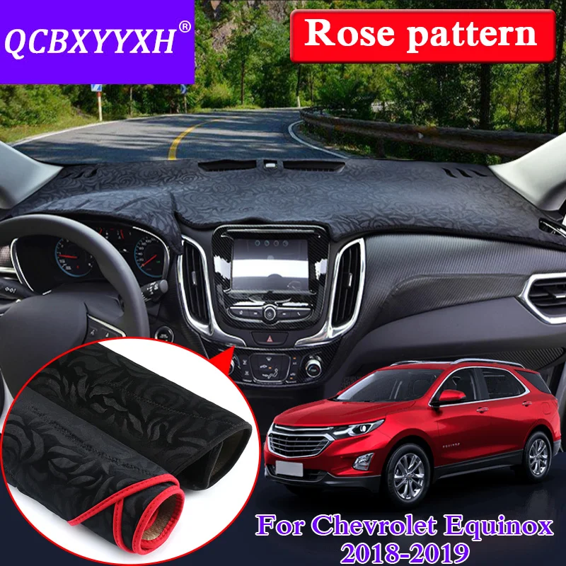 

Car Styling Anti-slip Mat For Chevrolet Equinox 2018-2019 LHD Rose Pattern Dashboard Mat Protective Pad Shade Cushion Cover