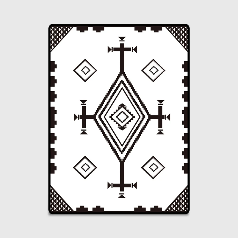 Черно-белый ковер для гостиной этнический крест хиппи для спальни коврики ковры одеяло домашняя отделка кухни Пол Дверной Коврик - Цвет: White 1500MMx2000MM