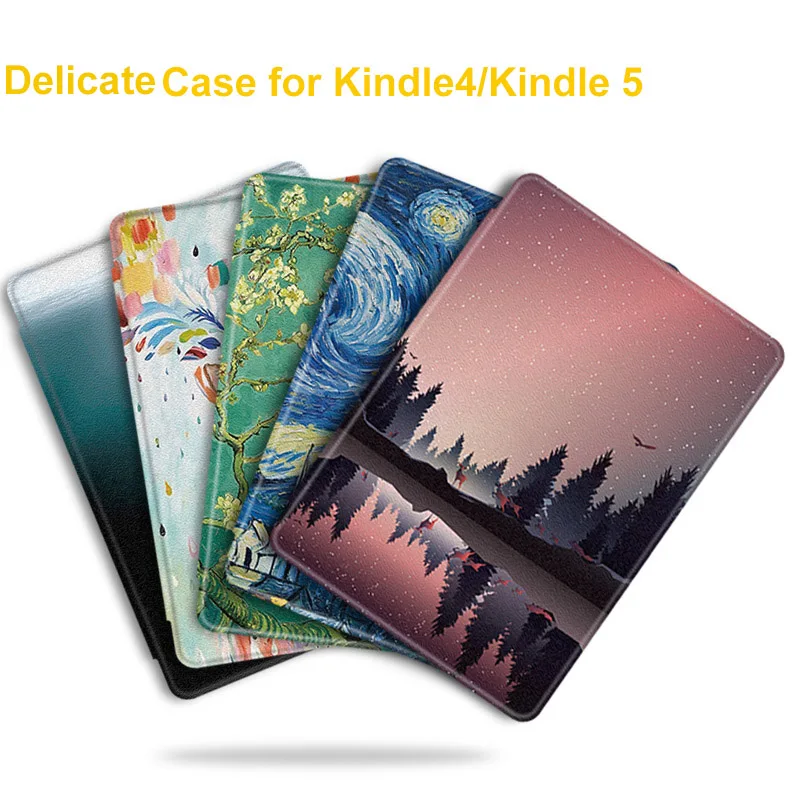 

BOZHUORUI Fashion PU Leather Painted Case for Amazon Kindle 4/kindle 5 Keyboard Version E-reader K4/K5 Ultrathin Delicate Cover