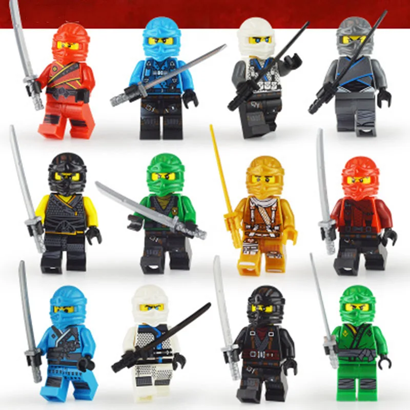

12Pcs/set Compatible LegoINGlys Ninjagoed Ninja Kai Jay Lloyd Minifigure Bricks Building Blocks Figures Toys For Boys Gift