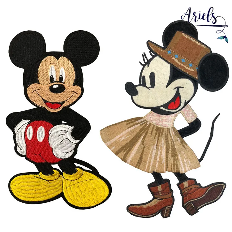 Disney мультфильм Минни Микки наклейки для одежды вышитые наклейки дикие Модные наклейки одежда декоративная заплатка мультяшная Клепка