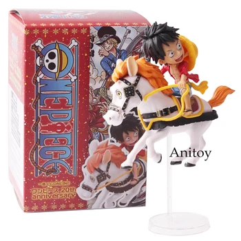 

Anime One Piece 20th Anniversary Monkey D Luffy Horse Riding PVC Figure Collectible Model Toy 8cm