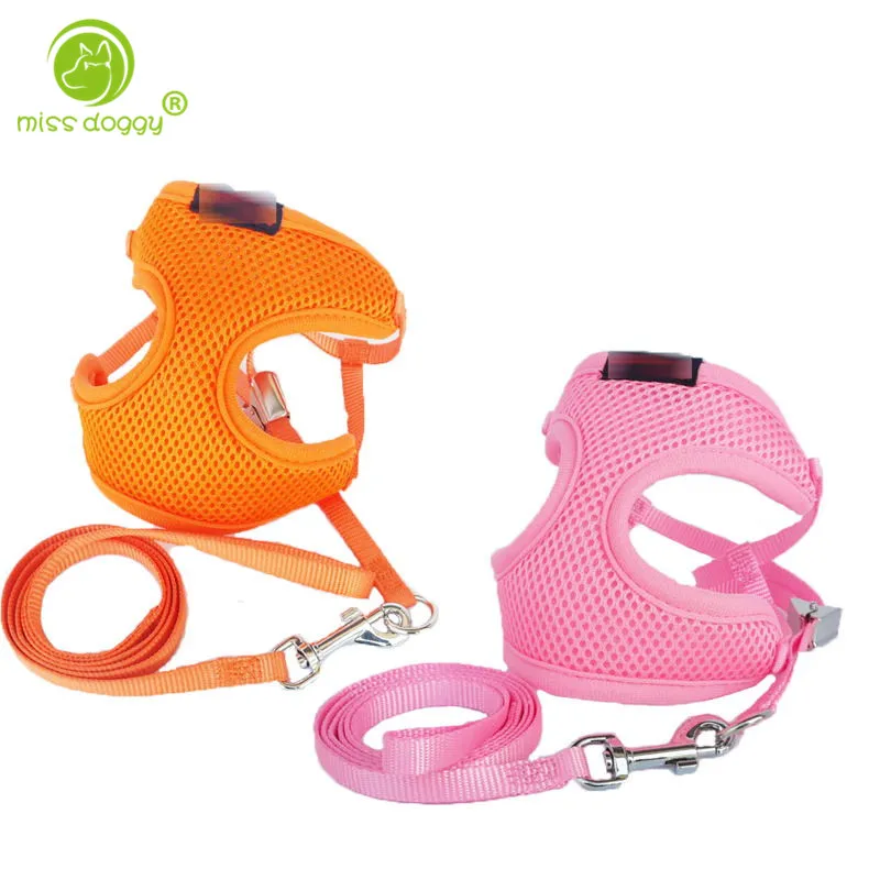 

Adjustable Soft Breathable Nylon Dog Harness Mesh Strap Vest Harness for Dogs Puppy Cat Clothes Pets Walking Strap Leash Set