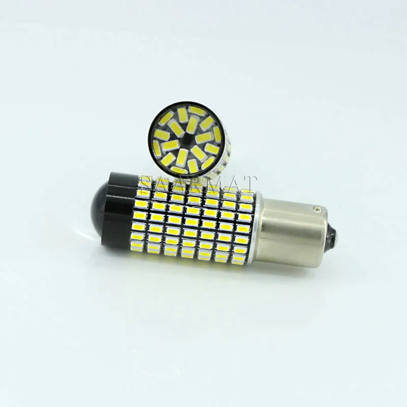 Пара 1156 P21W CANbus Белый Красный 158-SMD светодиодный лампы для Volkswagen Jetta MK6 для дневных ходовых огней