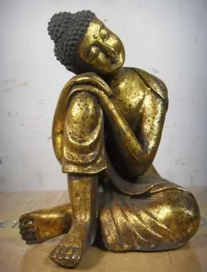 

Tibet Bronze Gilt Sleeping Shakyamuni Buddha Statue (A0314)