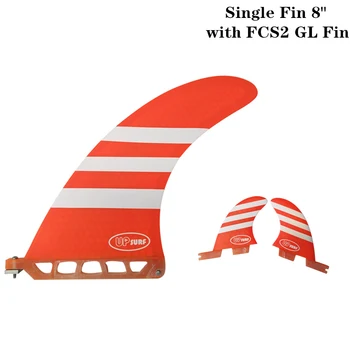 

Surf longboard fin 8 inch Surf 8 inch Fin with FCS2 GL Fibreglass in Surfing single Fin with FCS2 GL Red/Blue color