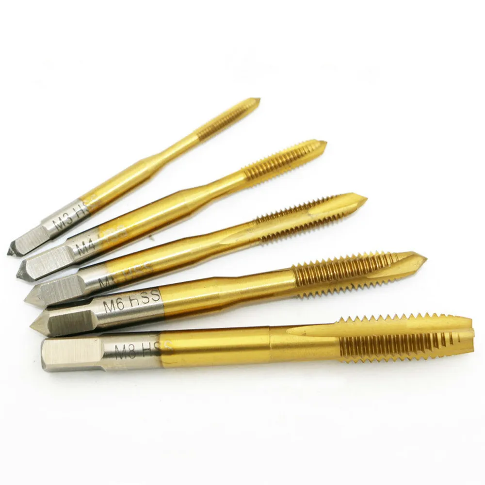 5PCS Taps M3 M8 High Speed Steel Tapping Taps Thread Sets Screw Tip